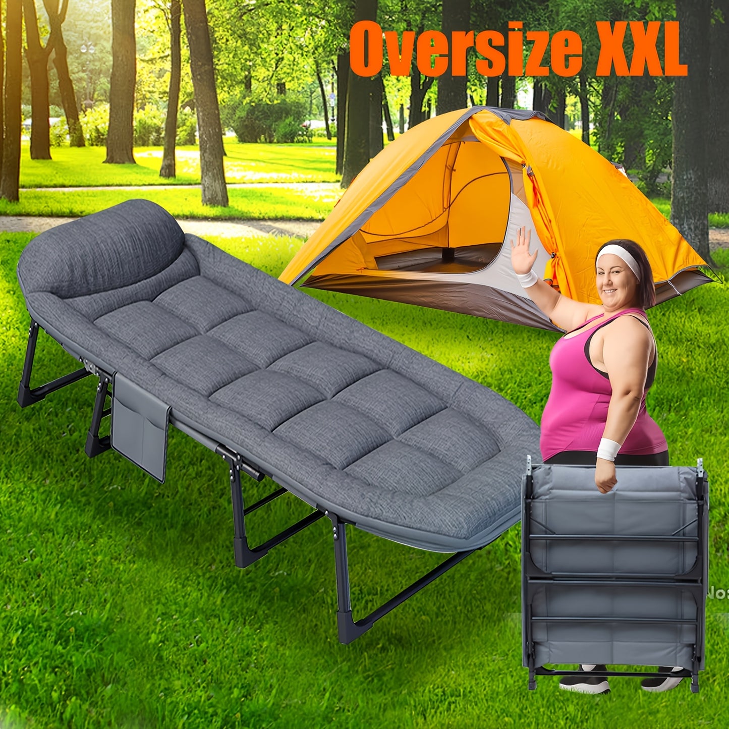 LivionixTech™ 6-Position Folding Lounge Bed – Adjustable Headrest Recliner for Indoor & Outdoor Use