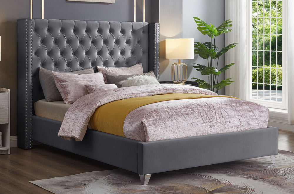 Velvet Platform Bed in Full, Queen, King Sizes β Home Furniture Canada