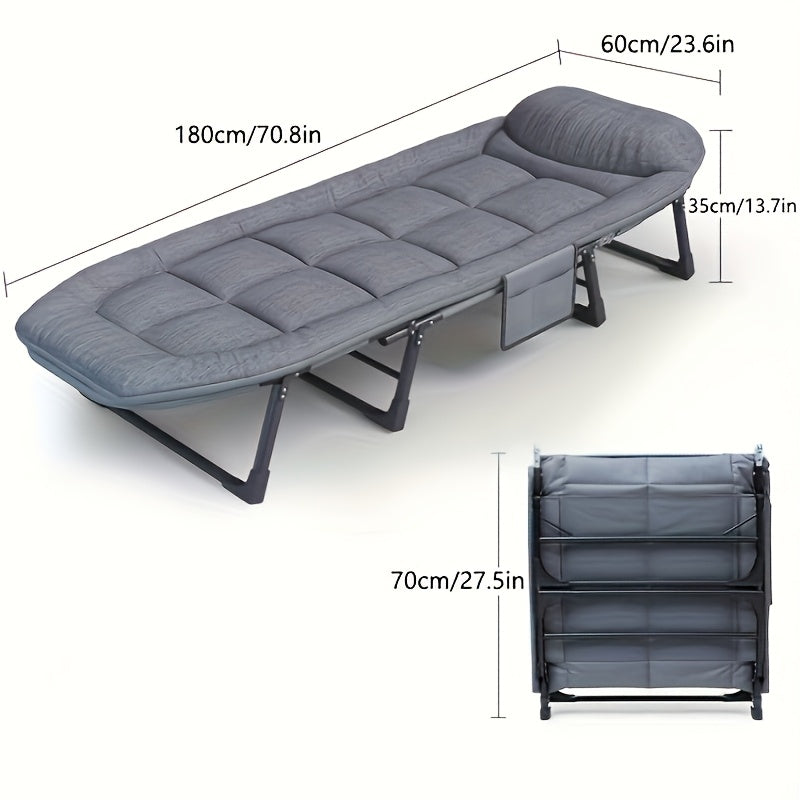 LivionixTech™ 6-Position Folding Lounge Bed – Adjustable Headrest Recliner for Indoor & Outdoor Use