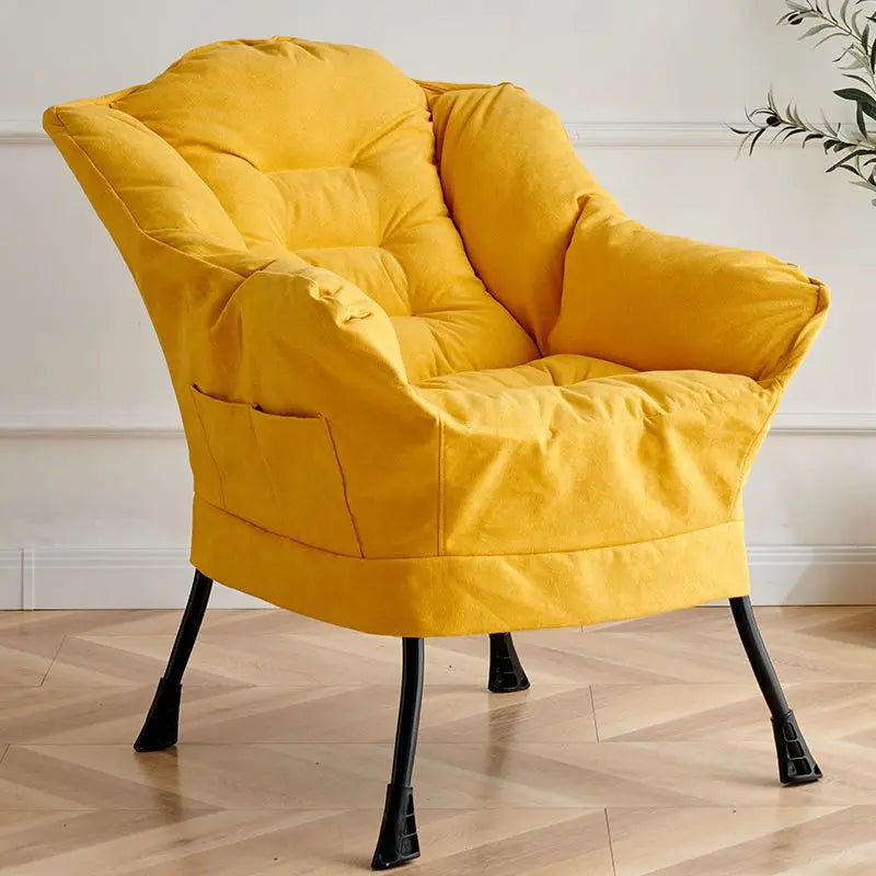 LivionixTech™ Modern Lazy Chair – Single Sofa Recliner with Side Pocket | Soft Fabric Lounge Chair for Bedroom, Dorm, or Balcony