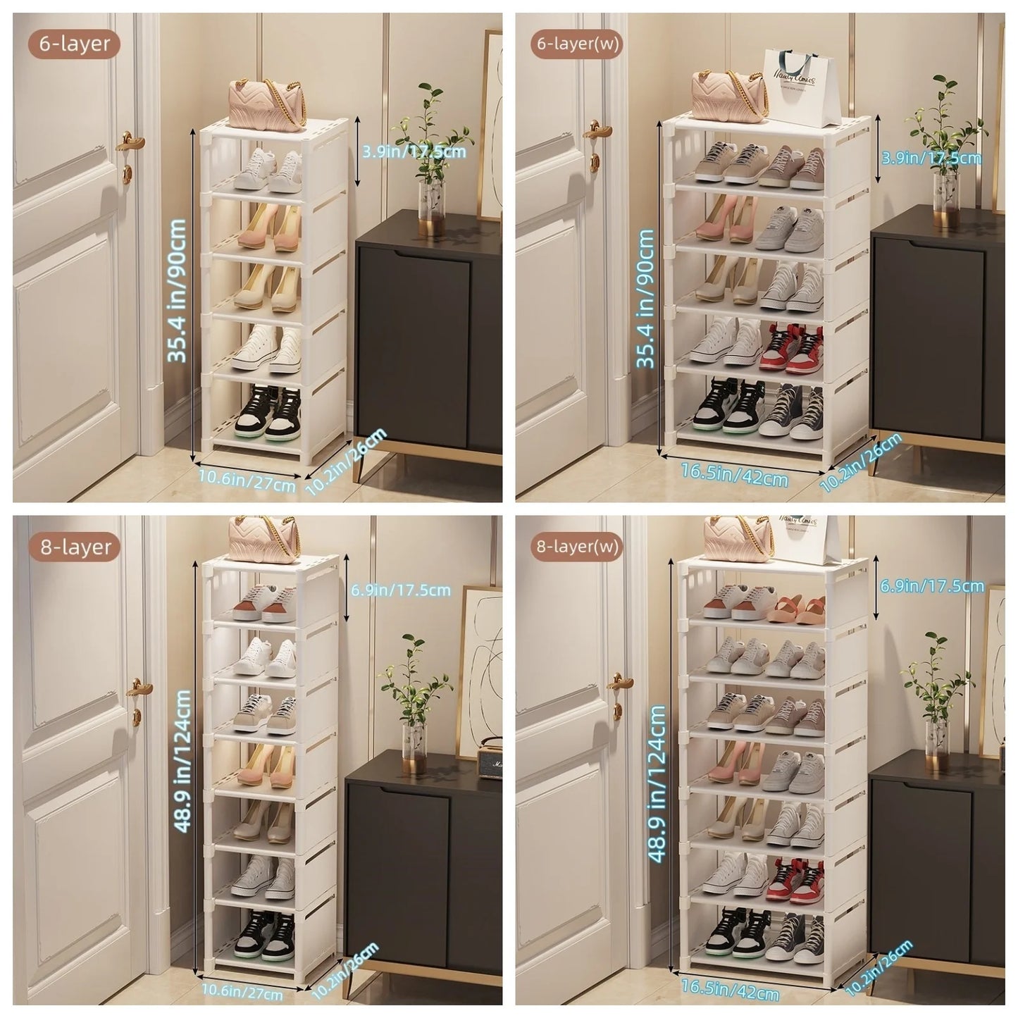 LivionixTech™ 6/8-Layer Shoe Organizer – Space-Saving Metal Frame & Fabric Shelf Rack for Entryway, Bedroom & Living Room