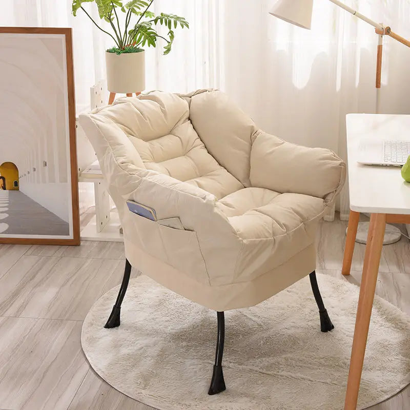 LivionixTech™ Modern Lazy Chair – Single Sofa Recliner with Side Pocket | Soft Fabric Lounge Chair for Bedroom, Dorm, or Balcony