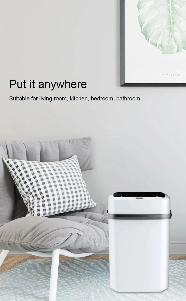 LivionixTech™ 13L Smart Touchless Trash Can – Waterproof, Motion Sensor Waste Bin for Bathroom, Kitchen & Office