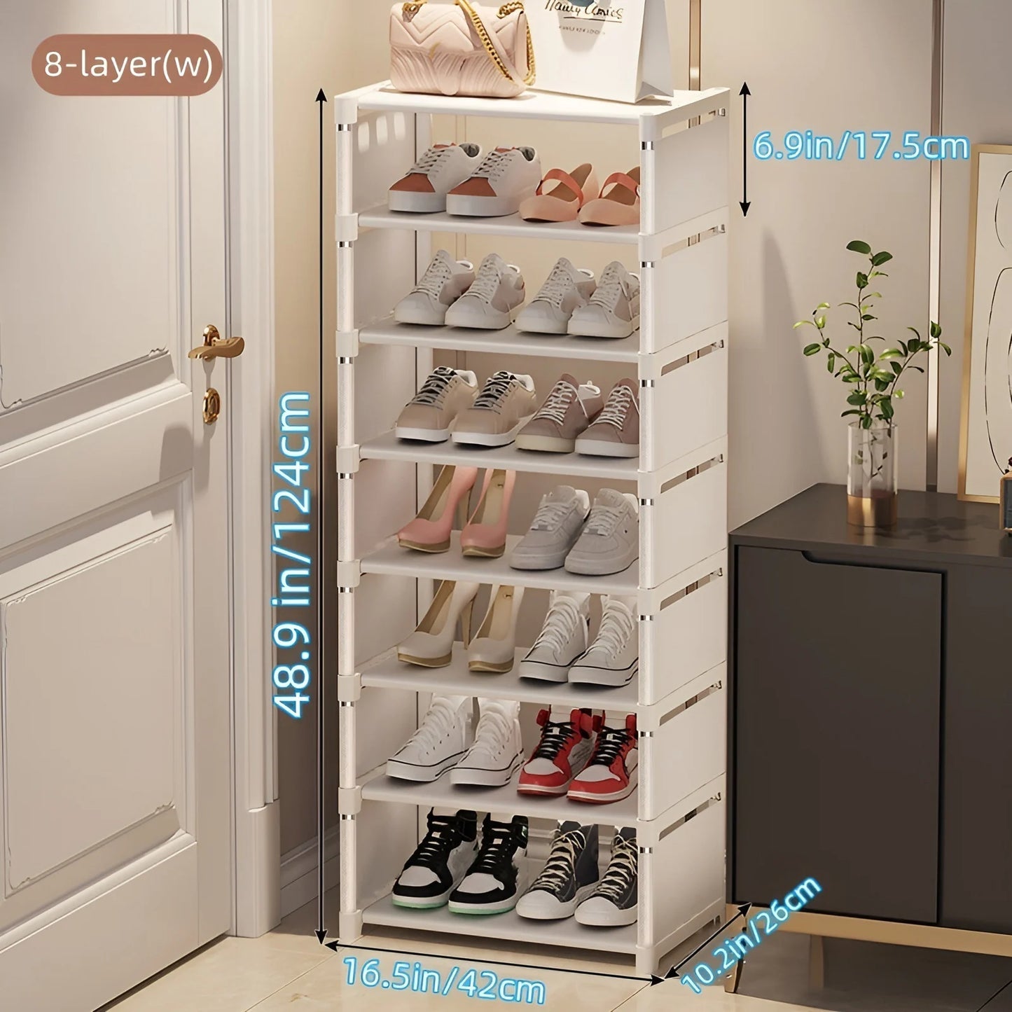 LivionixTech™ 6/8-Layer Shoe Organizer – Space-Saving Metal Frame & Fabric Shelf Rack for Entryway, Bedroom & Living Room
