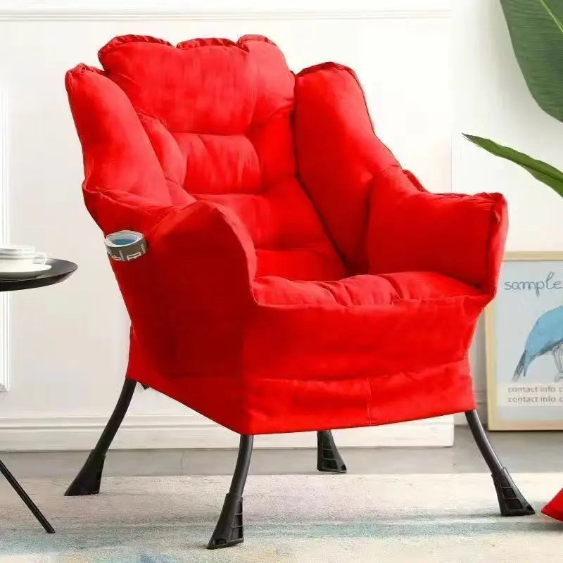 LivionixTech™ Modern Lazy Chair – Single Sofa Recliner with Side Pocket | Soft Fabric Lounge Chair for Bedroom, Dorm, or Balcony