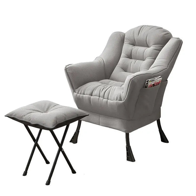 LivionixTech™ Modern Lazy Chair – Single Sofa Recliner with Side Pocket | Soft Fabric Lounge Chair for Bedroom, Dorm, or Balcony