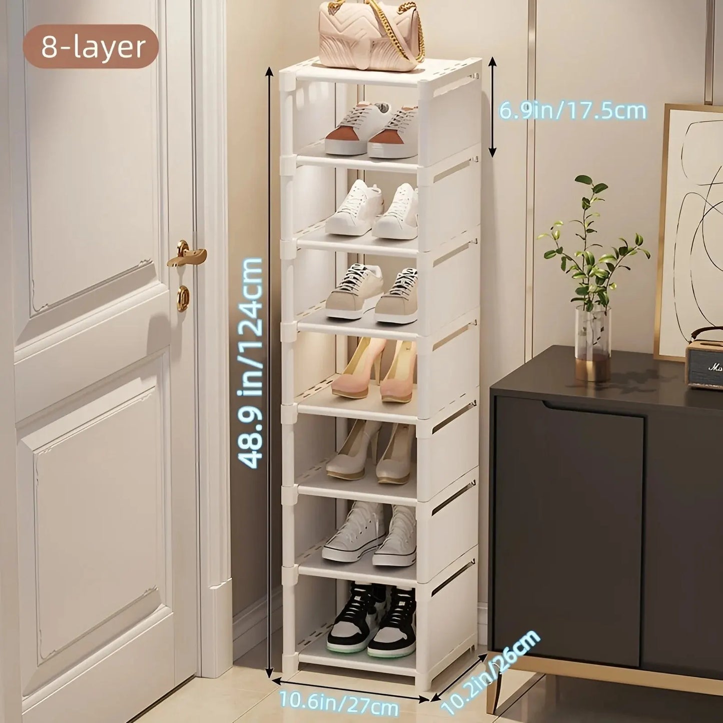 LivionixTech™ 6/8-Layer Shoe Organizer – Space-Saving Metal Frame & Fabric Shelf Rack for Entryway, Bedroom & Living Room
