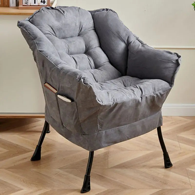LivionixTech™ Modern Lazy Chair – Single Sofa Recliner with Side Pocket | Soft Fabric Lounge Chair for Bedroom, Dorm, or Balcony