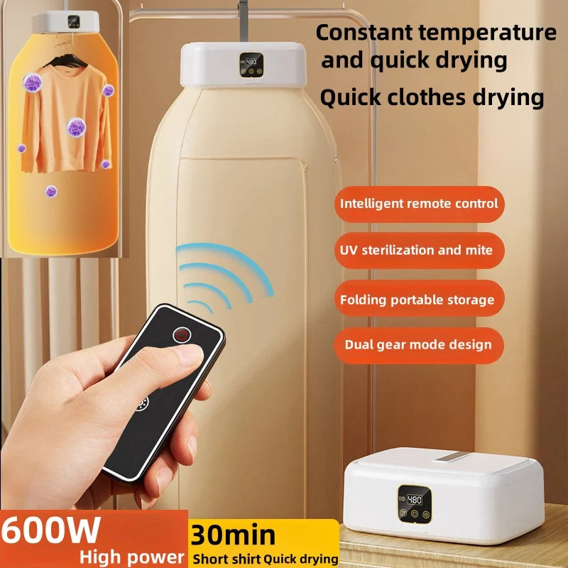 LivionixTech™ Mini Portable Electric Dryer – Foldable Travel Dryer with Timer & UV Sanitization | Ideal for Apartments, RVs & Small Spaces