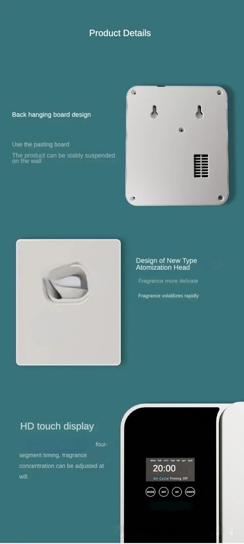 LivionixTech™ 1000m³ Wall-Mounted Scent Diffuser – Bluetooth Essential Oil Aroma Machine for Home, Hotel & Office