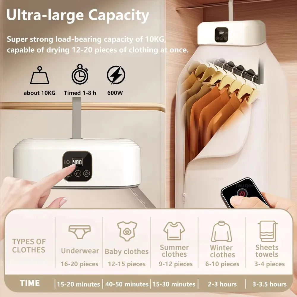 LivionixTech™ Mini Portable Electric Dryer – Foldable Travel Dryer with Timer & UV Sanitization | Ideal for Apartments, RVs & Small Spaces