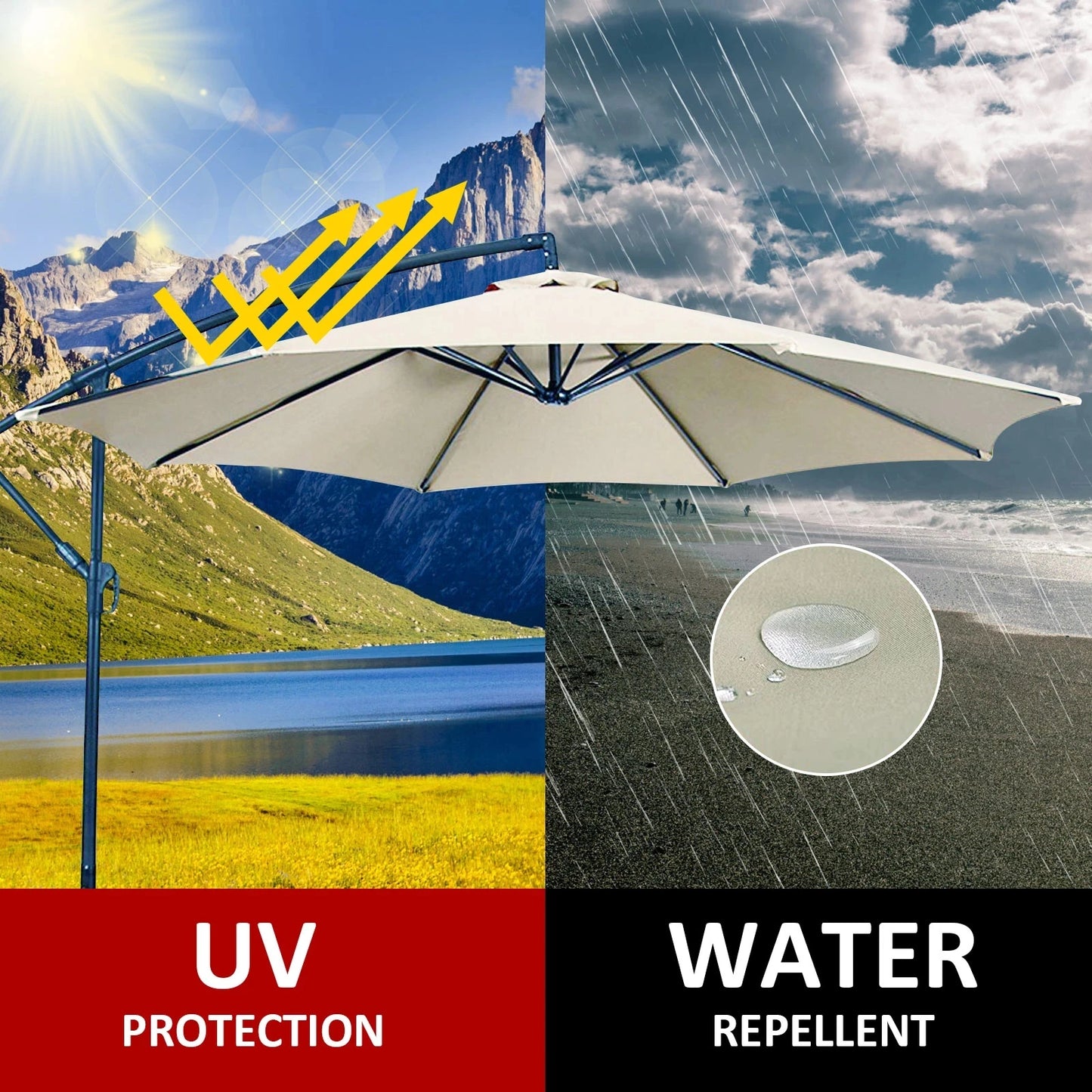 LivionixTech™ Replacement Patio Umbrella Canopy – Waterproof Polyester 6/8 Rib Sunshade Cover for Outdoor Use