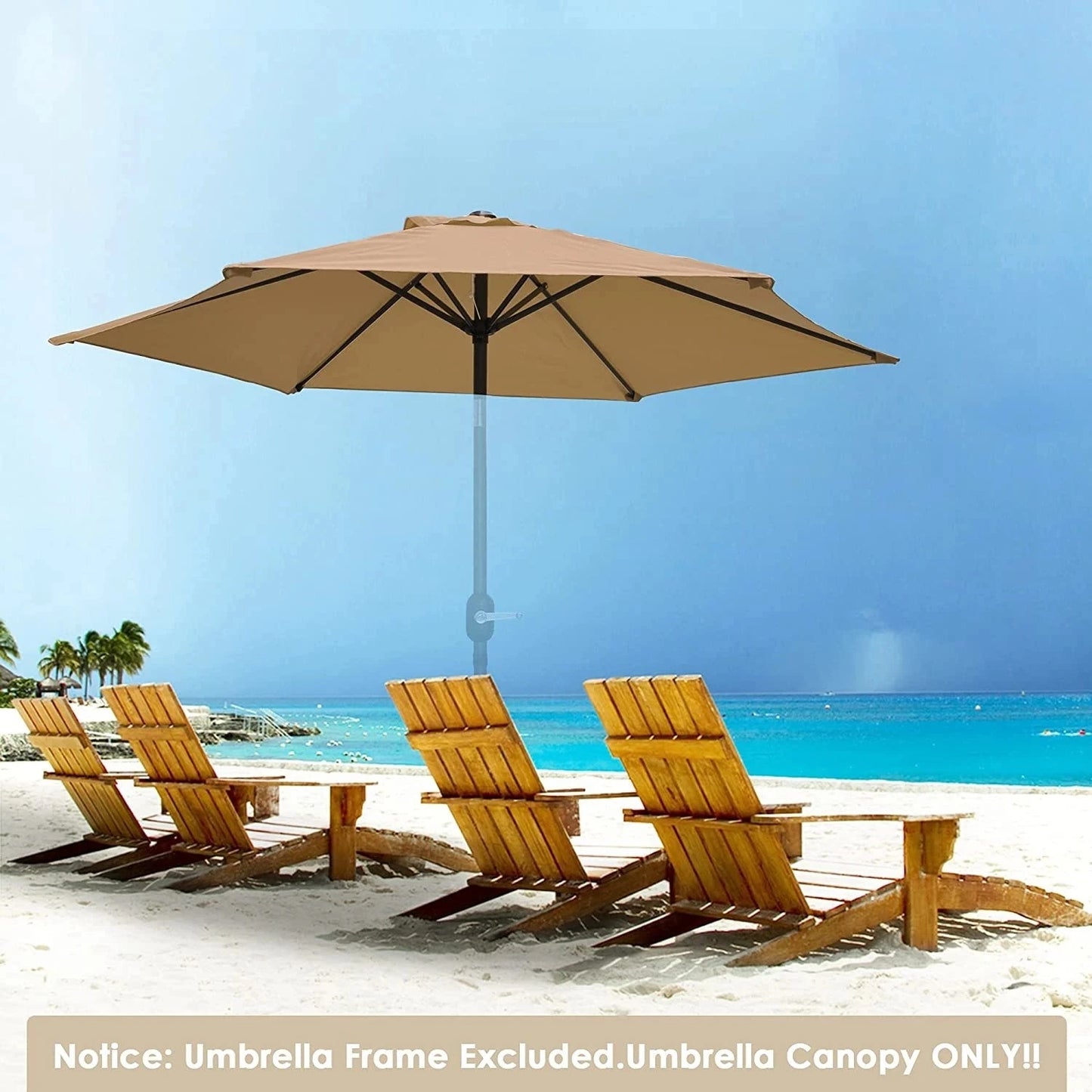 LivionixTech™ Replacement Patio Umbrella Canopy – Waterproof Polyester 6/8 Rib Sunshade Cover for Outdoor Use