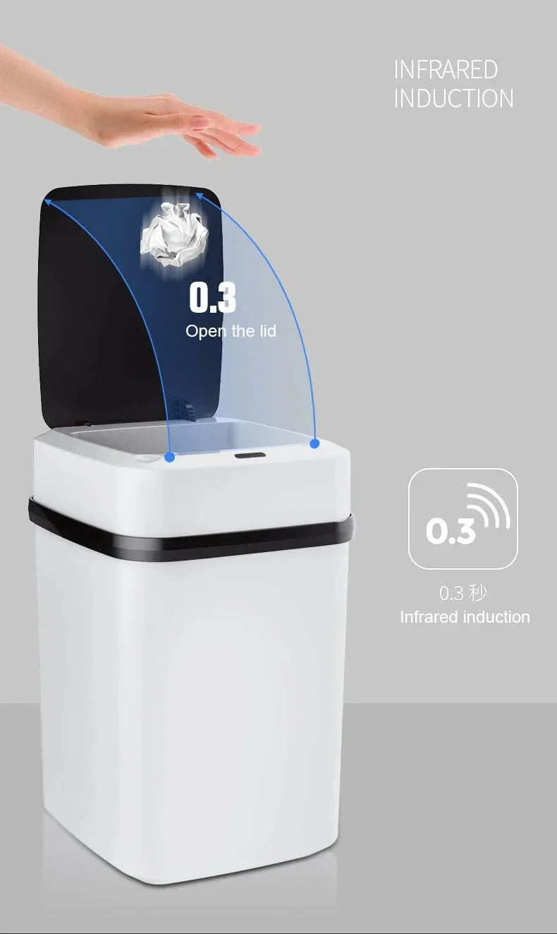 LivionixTech™ 13L Smart Touchless Trash Can – Waterproof, Motion Sensor Waste Bin for Bathroom, Kitchen & Office