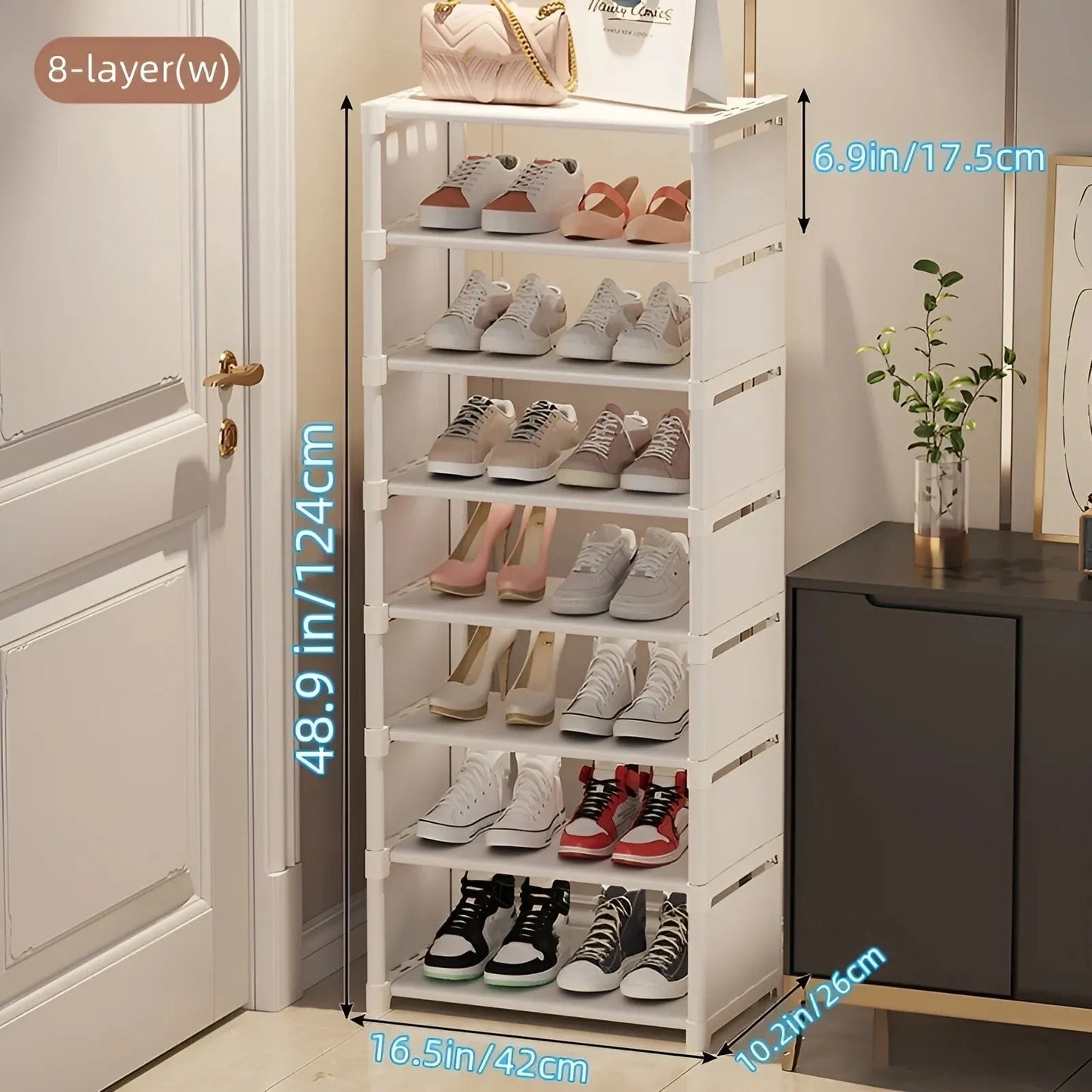 LivionixTech™ 6/8-Layer Shoe Organizer – Space-Saving Metal Frame & Fabric Shelf Rack for Entryway, Bedroom & Living Room