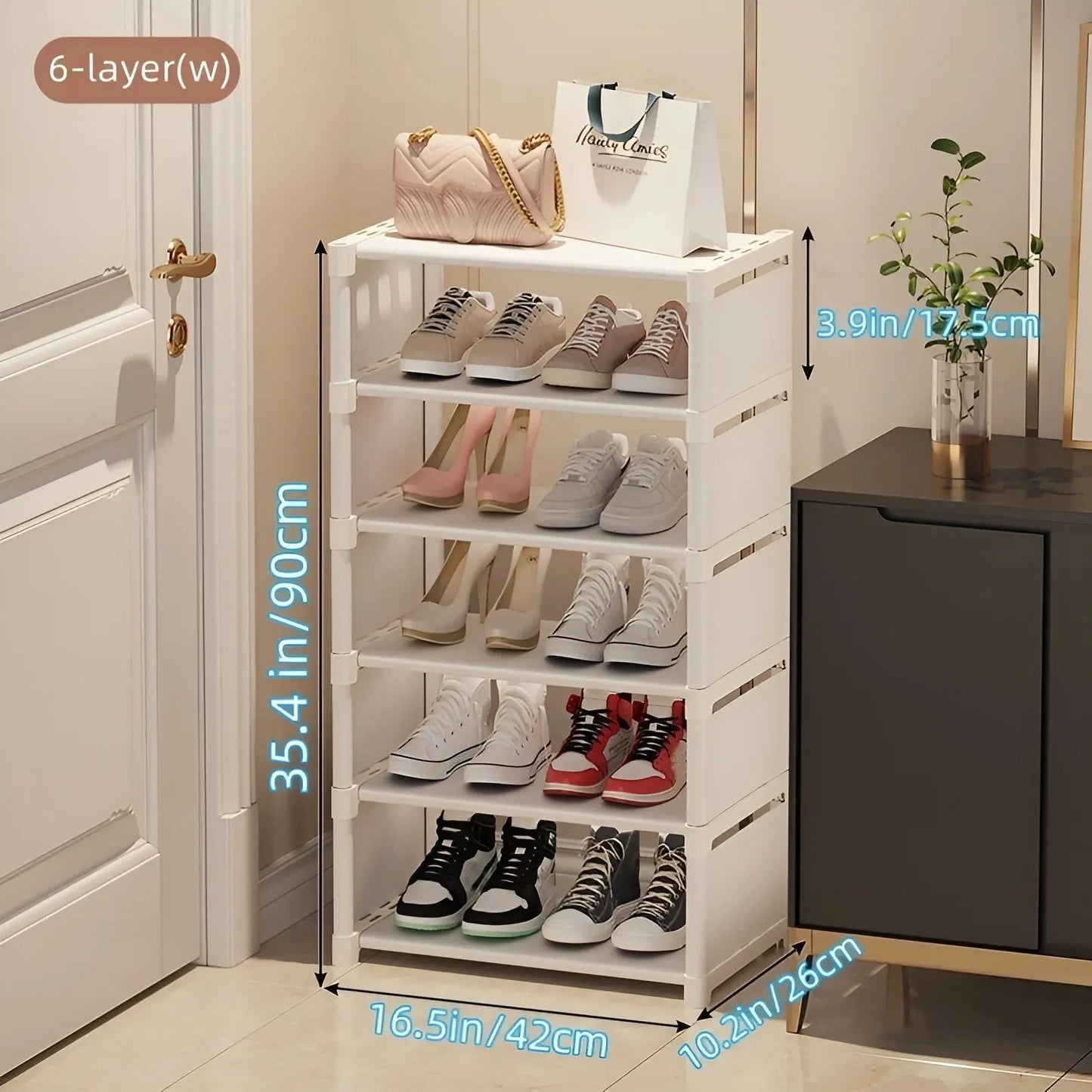 LivionixTech™ 6/8-Layer Shoe Organizer – Space-Saving Metal Frame & Fabric Shelf Rack for Entryway, Bedroom & Living Room