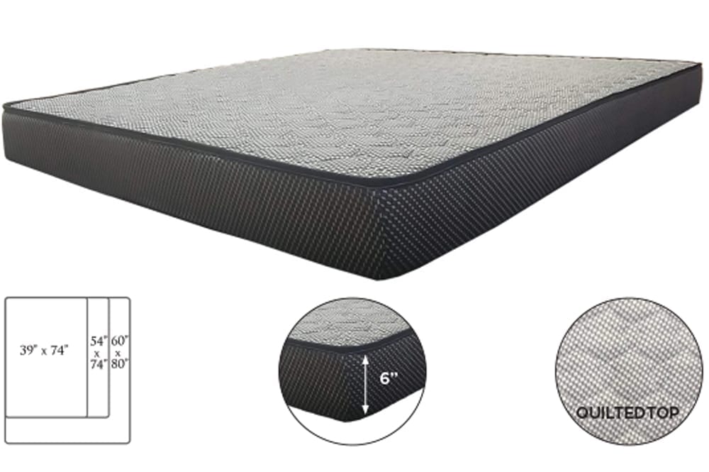 Durable foam mattress with quilted top – affordable bedroom furniture