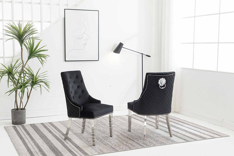 Black velvet chair option — home furniture canada