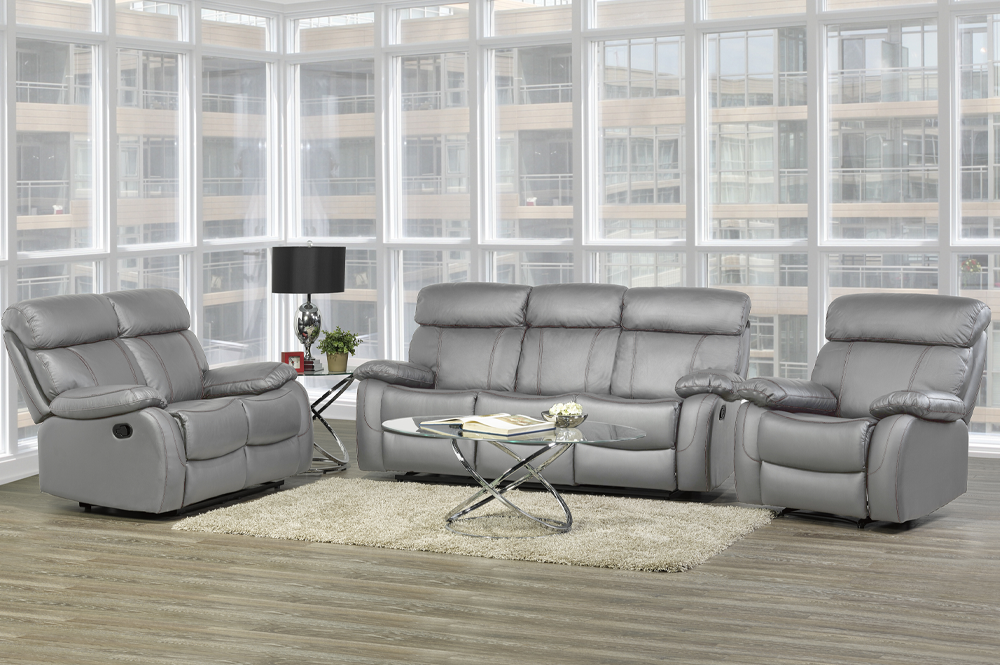 3 Piece Genuine Leather Recliner Set – Sofa, Loveseat, Chair – Modern Furniture
