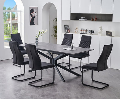 Dining table set with black chairs in a modern kitchen | dining set toronto