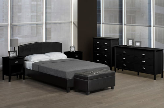 Leatherette Platform Bed in Black – Affordable Bedroom Furniture Canada by LivionixTech
