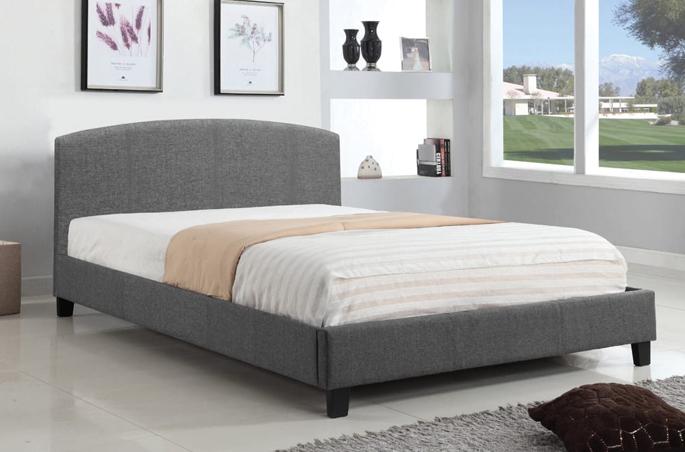Affordable Grey Upholstered Bed Frame - Bedroom Furniture Canada