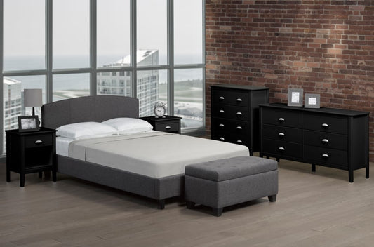 Grey Linen Platform Bed - Affordable Bedroom Furniture Canada - LivionixTech