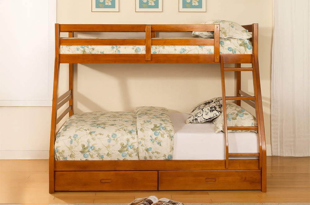 Affordable Contemporary Bunk Bed with Drawers Canada