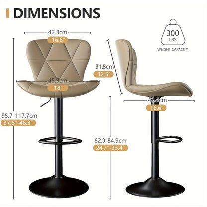 LivionixTech™ Adjustable Swivel Bar Stools (2-Pack) – Modern Faux Leather with Back Support Product vendor
