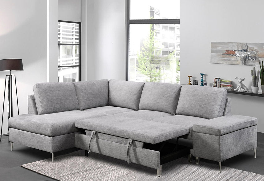 Left Hand Facing Chaise Sectional with Storage