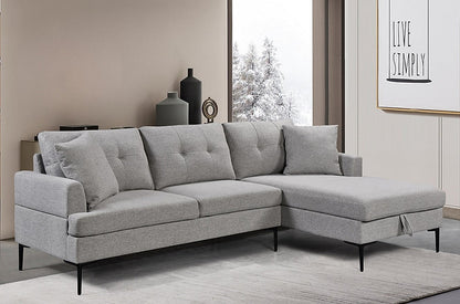 Button-tufted grey sectional North York – affordable furniture from local sofa shop