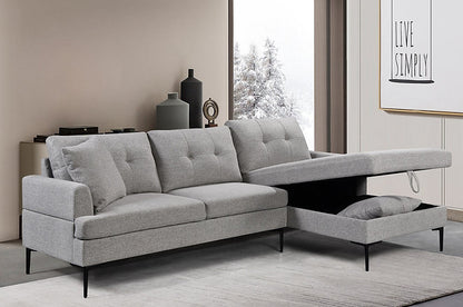 Grey chaise sectional Richmond Hill – modern furniture canada with storage