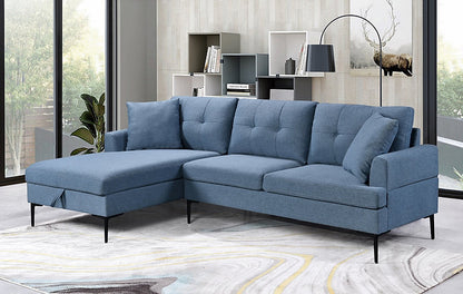 LHF chaise blue sectional Brampton – inexpensive sofas with storage