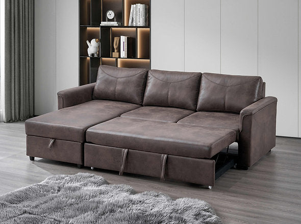 Brown elephant skin fabric sectional Vaughan – home furniture canada