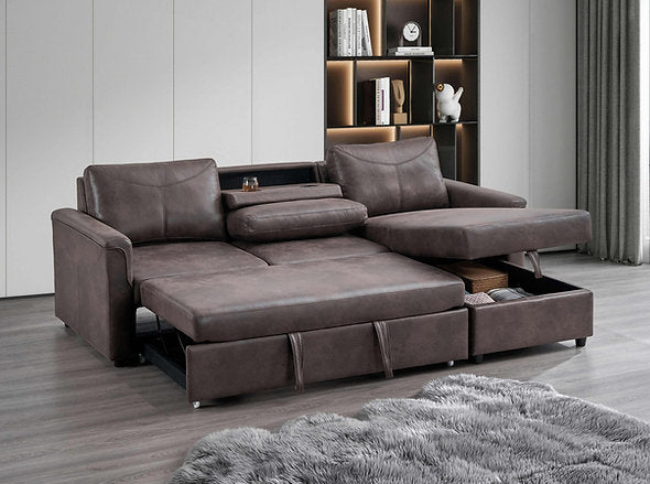 GTA delivery sofa bed sectional Oakville – storage and cup holders