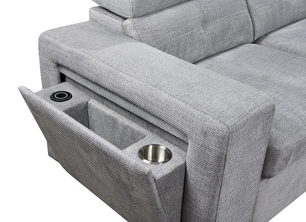 Grey sectional with charging station Vaughan – home furniture canada