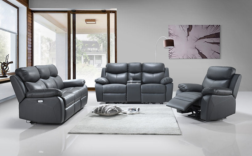 Grey power recliner sofa set with USB — Free GTA Delivery