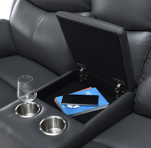 Modern grey recliner sofa — affordable sofa option