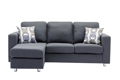 Modern furniture Canada grey sectional with chrome legs