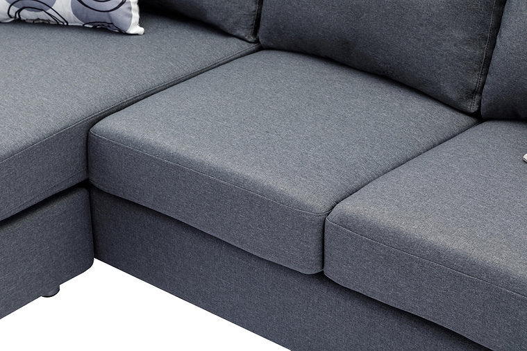 Grey fabric sectional sofa for condos and apartments Toronto