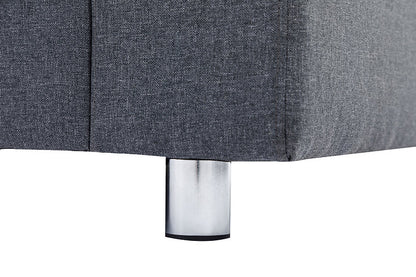 Stylish modern sofa with chrome legs and soft-touch fabric