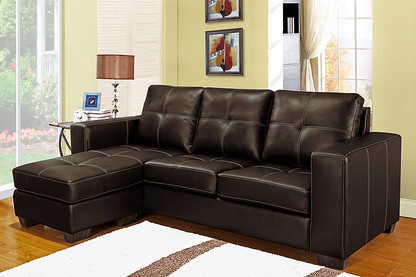 Modern furniture Canada – compact brown reversible chaise sectional