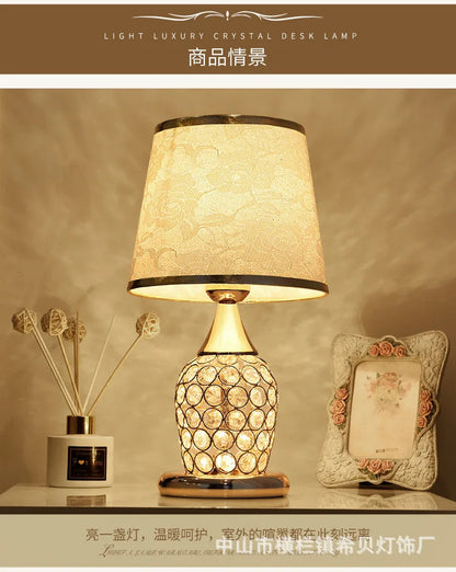LivionixTech™ European Crystal Table Lamp – Modern Romantic Bedside Light for Bedroom & Living Room Product vendor