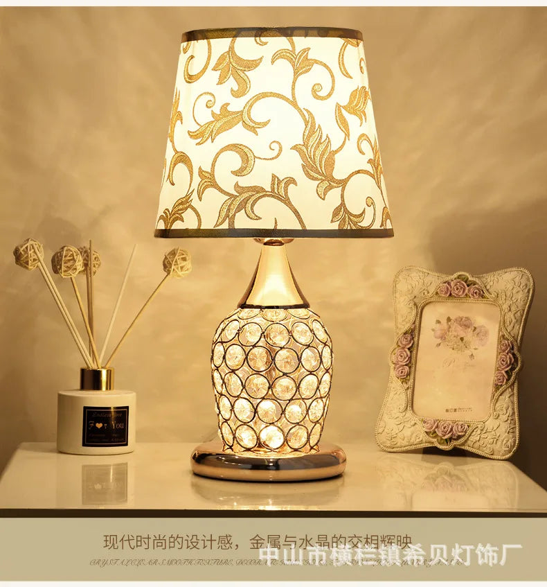 LivionixTech™ European Crystal Table Lamp – Modern Romantic Bedside Light for Bedroom & Living Room Product vendor