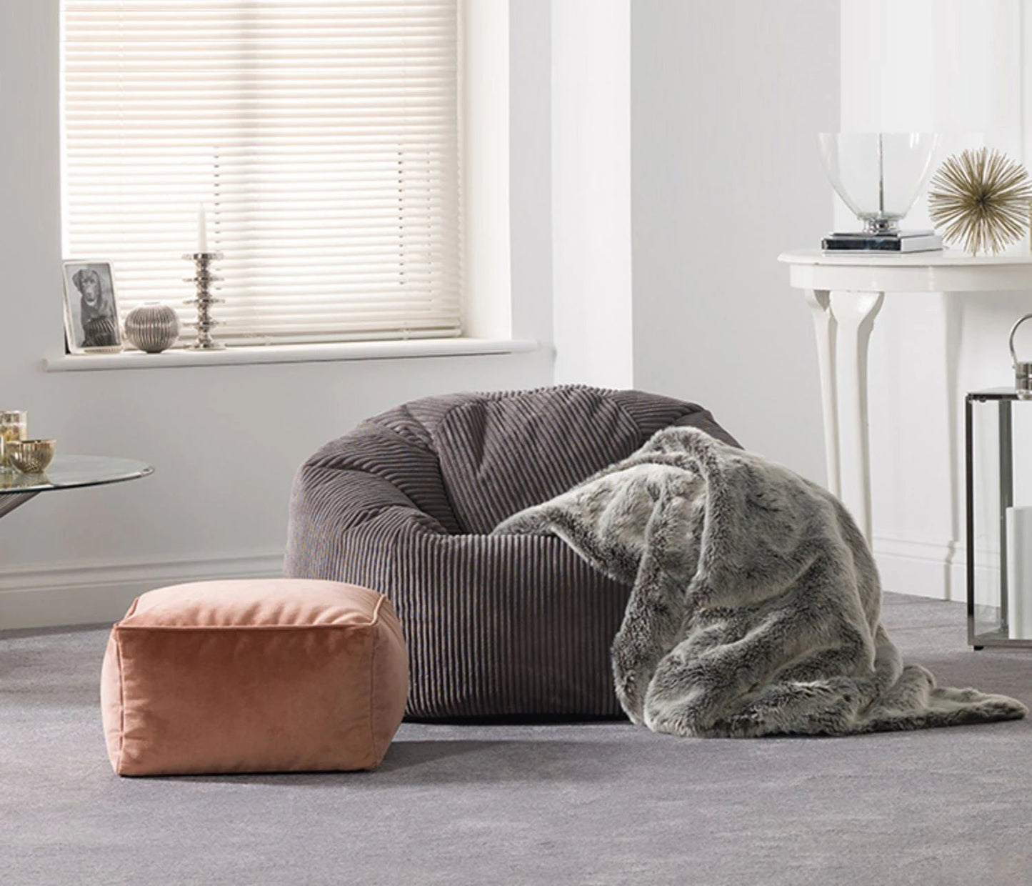 LivionixTech™ Velvet & Flannel Bean Bag Chair Cover – Frameless Floor Lounge Seat Without Filler | Ottoman & Sofa Pouf Product vendor