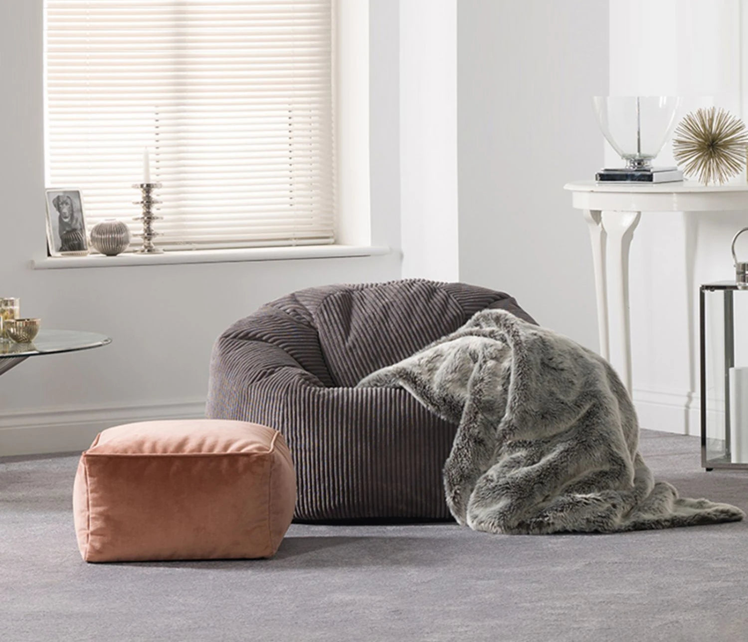 LivionixTech™ Velvet & Flannel Bean Bag Chair Cover – Frameless Floor Lounge Seat Without Filler | Ottoman & Sofa Pouf Product vendor