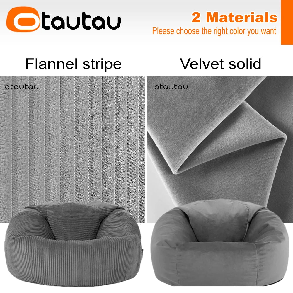 LivionixTech™ Velvet & Flannel Bean Bag Chair Cover – Frameless Floor Lounge Seat Without Filler | Ottoman & Sofa Pouf Product vendor