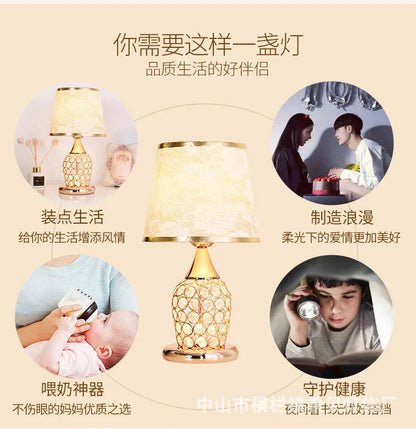 LivionixTech™ European Crystal Table Lamp – Modern Romantic Bedside Light for Bedroom & Living Room Product vendor