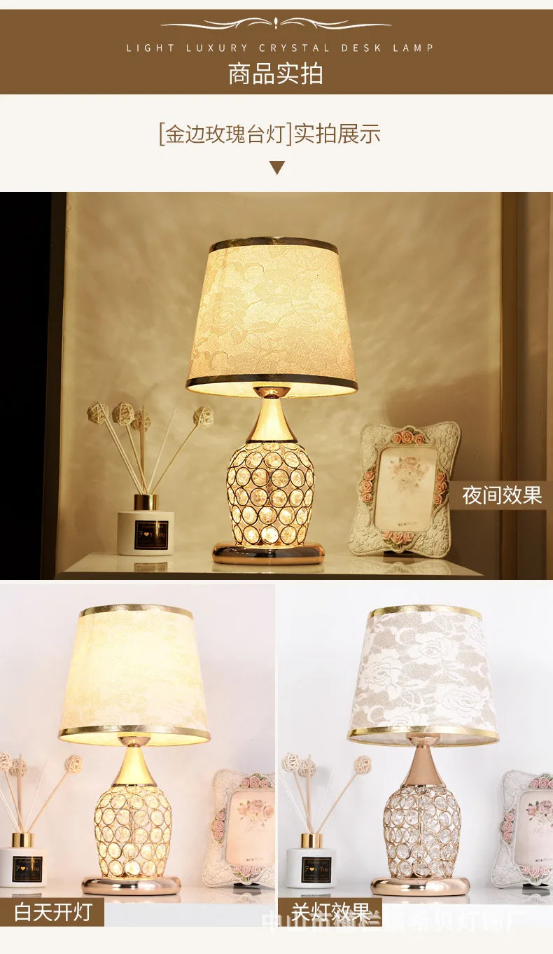 LivionixTech™ European Crystal Table Lamp – Modern Romantic Bedside Light for Bedroom & Living Room Product vendor