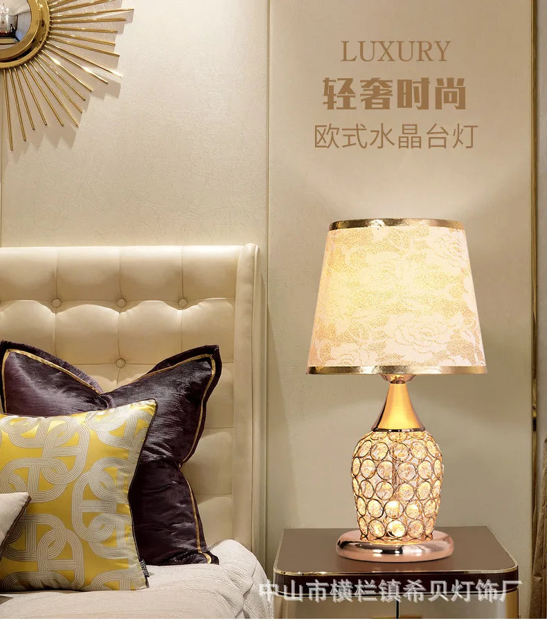 LivionixTech™ European Crystal Table Lamp – Modern Romantic Bedside Light for Bedroom & Living Room Product vendor